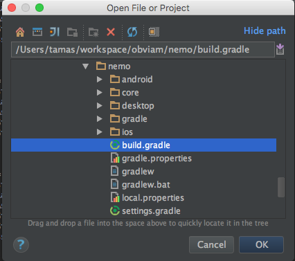 Gradle Build File Location